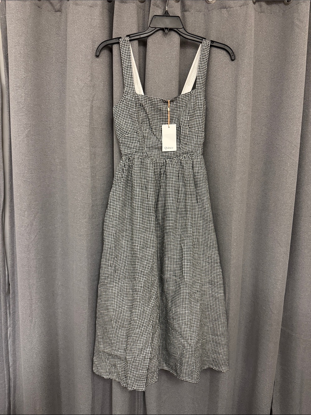 Quince 200% European linen fit flare midi dress